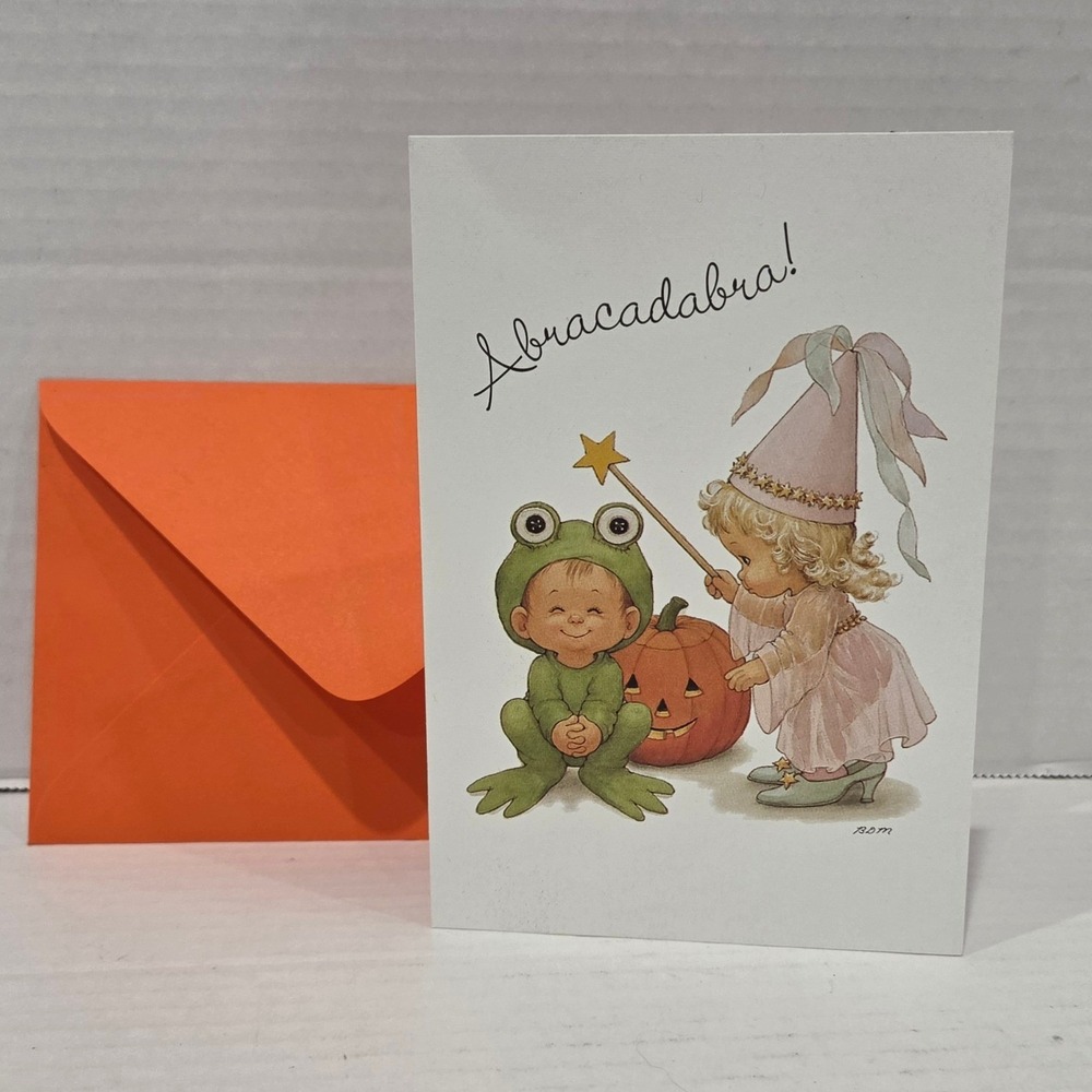 Vintage Current Inc Teenie Halloweenies Card Morehead Frog Princess Pumpkin